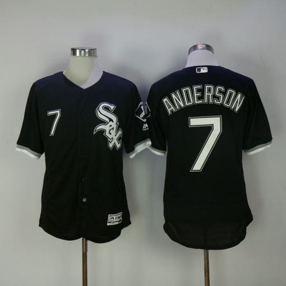 Men Chicago White Sox 7 Anderson Black Elite MLB Jerseys